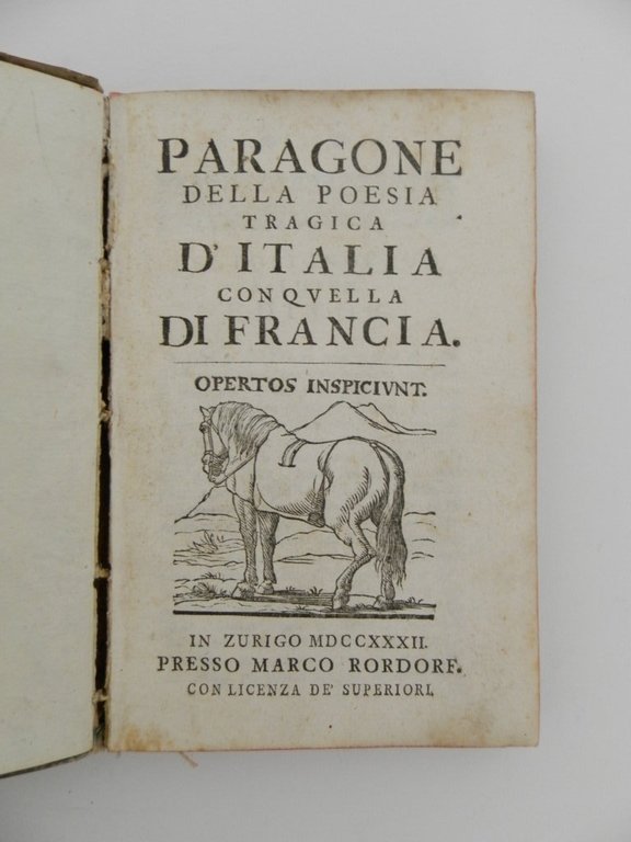 Paragone della poesia tragica d’Italia con quella di Francia.