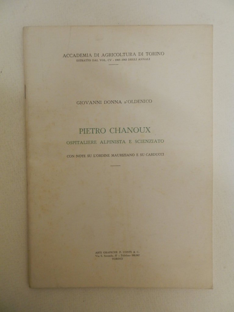 Pietro Chanoux: ospitaliere, alpinista e scienziato, con note sull'Ordine Mauriziano … | Immagine principale