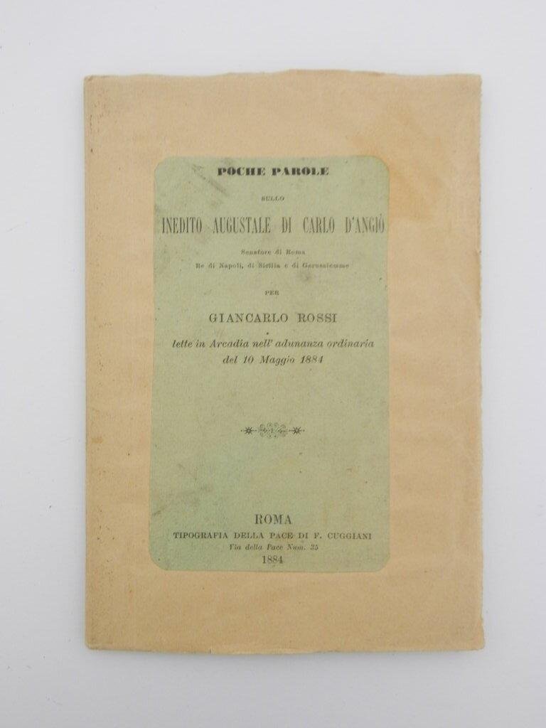 Poche parole sullo inedito augustale di Carlo D'Angiò per Giancarlo …