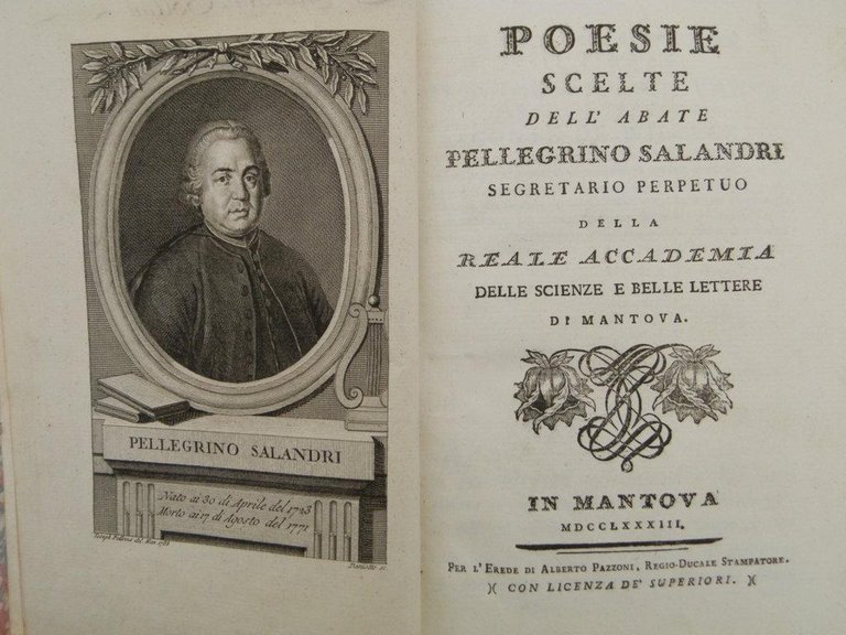 Poesie scelte dell'abate Pellegrino Salandri segretario perpetuo della Reale Accademia …
