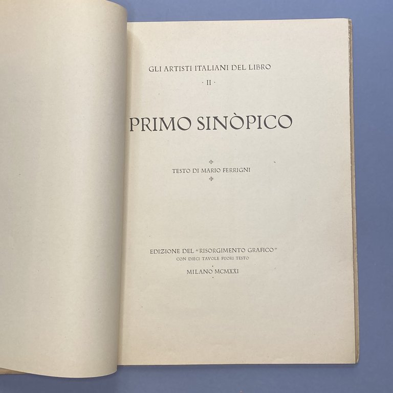 Primo Sinopico. Gli artisti italiani del libro.