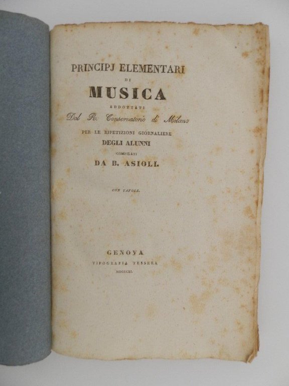 Principj elementari di musica addottati dal R. Conservatorio di Milano …