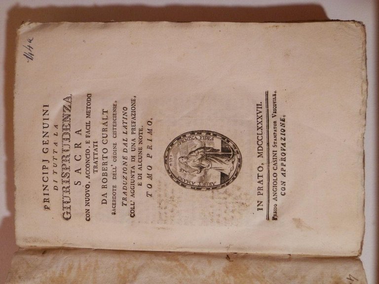 Principj genuini di tutta la giurisprudenza sacra con nuovo, acconcio …
