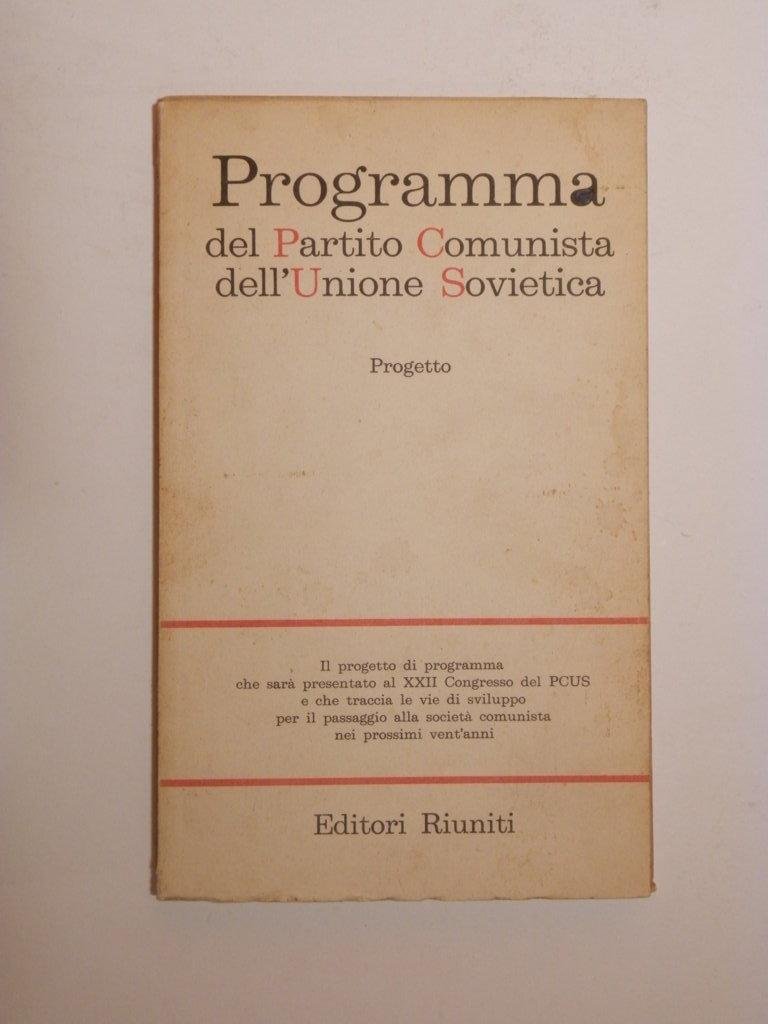 Programma del Partito Comunista dell'Unione Sovietica. Progetto