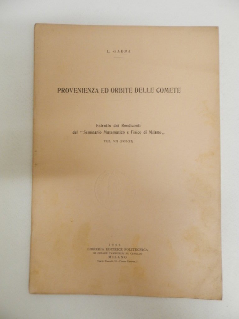 Provenienza ed orbite delle comete