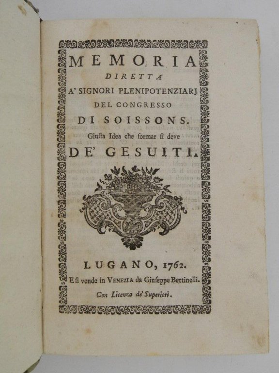 Raccolta di opuscoli sulla soppressione dei Gesuiti