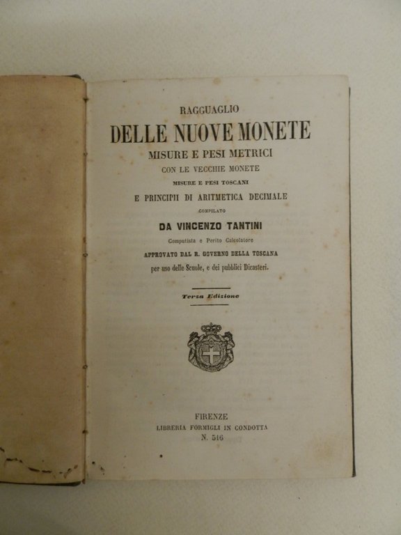 Ragguaglio delle nuove monete misure e pesi metrici con le …