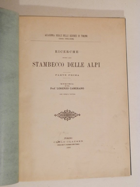 Ricerche intorno allo stambecco delle Alpi