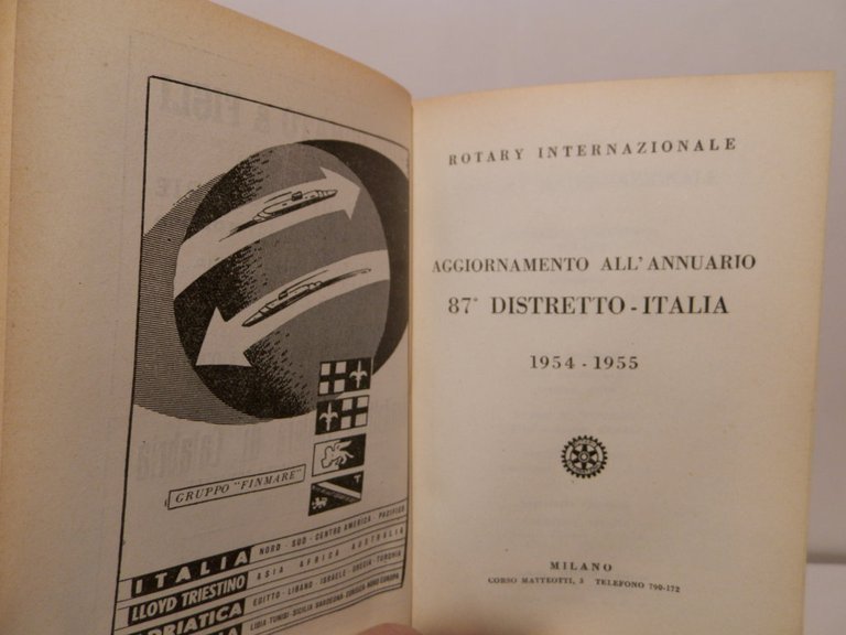 Rotary Internazionale. Aggiornameno all'annuario 87^ distretto-Italia 1954-1955