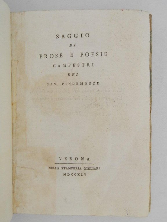 Saggio di prose e poesie campestri