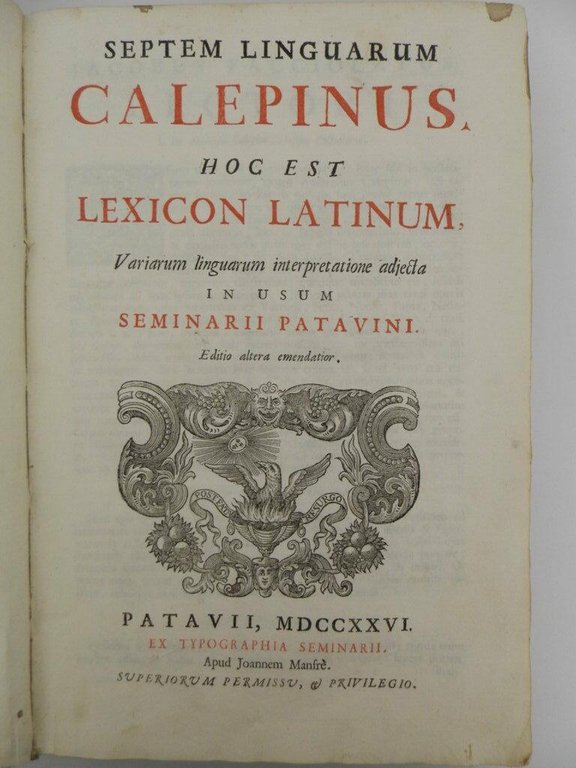Septem linguarum Calepinus, hoc est Lexicon Latinum variarum linguarum interpretatione …