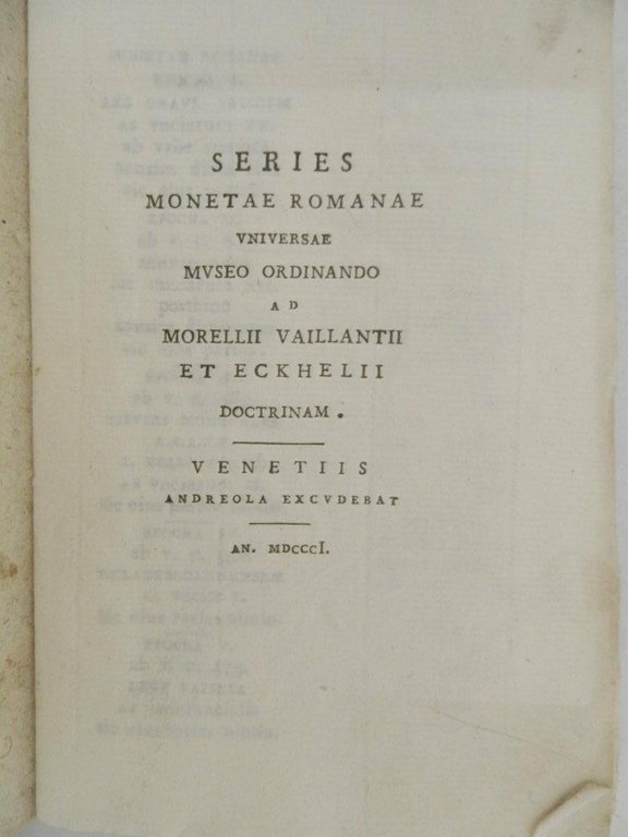 Series monetae romanae universae museo ordinando ad Morellii Vaillantii et …