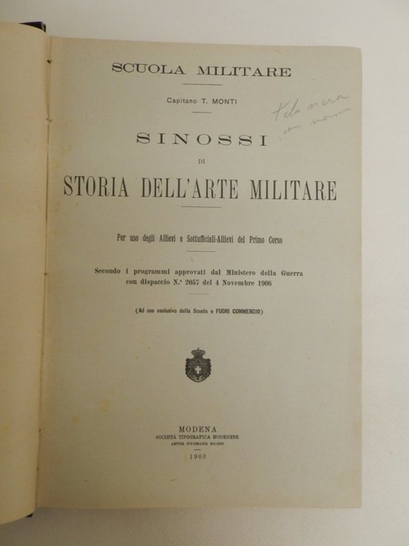 Sinossi di storia dell'arte militare. Per uso degli allievi e …