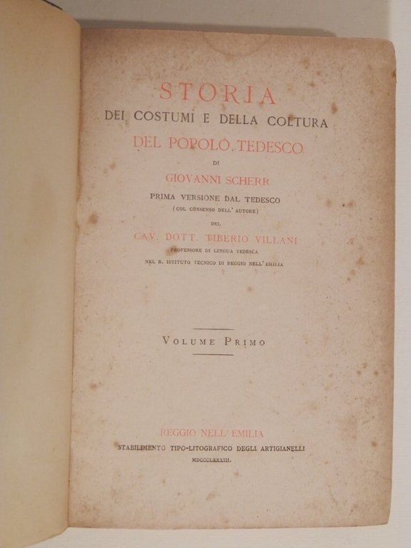 Storia dei costumi e della coltura del popolo tedesco