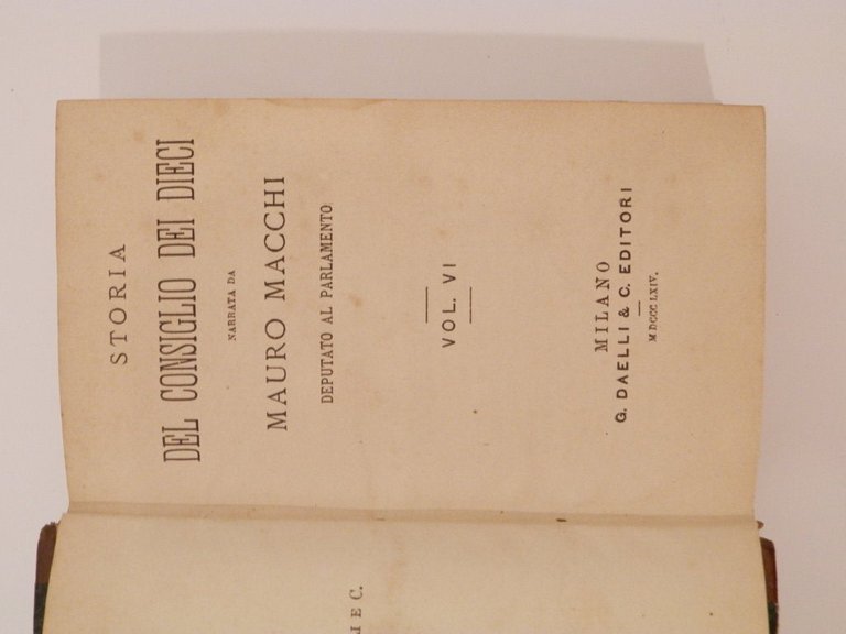 Storia del consiglio dei dieci narrata da Mauro Macchi