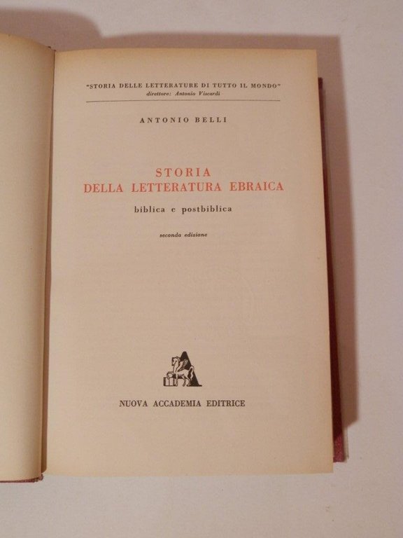 Storia della letteratura ebraica biblica e postbiblica