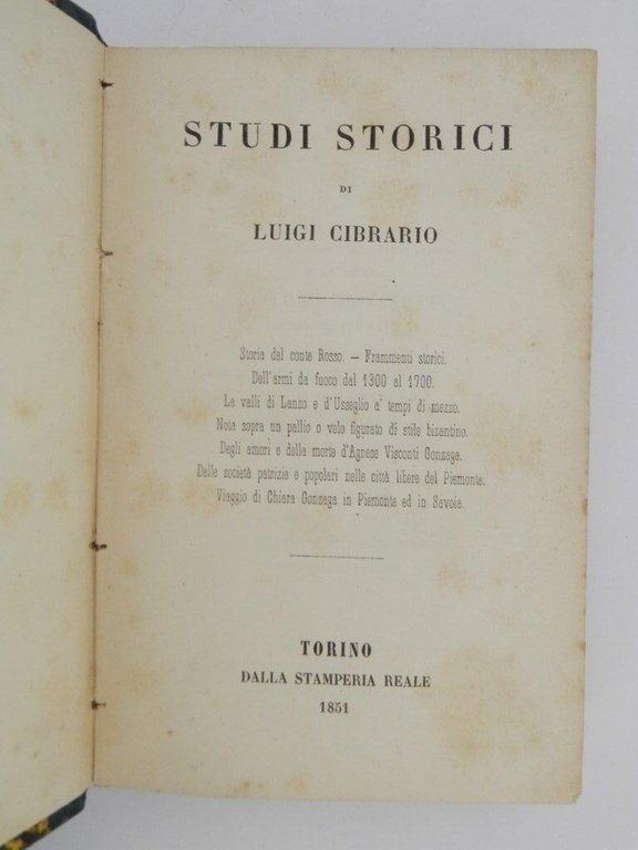 Studi storici di Luigi Cibrario