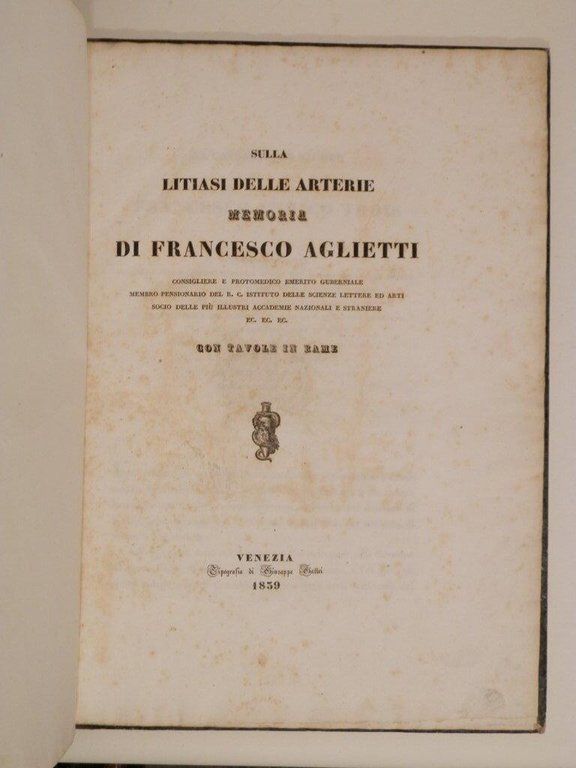 Sulla litiasi delle arterie