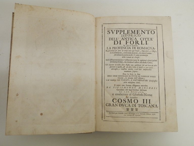 Supplemento istorico dell'antica città di Forlì