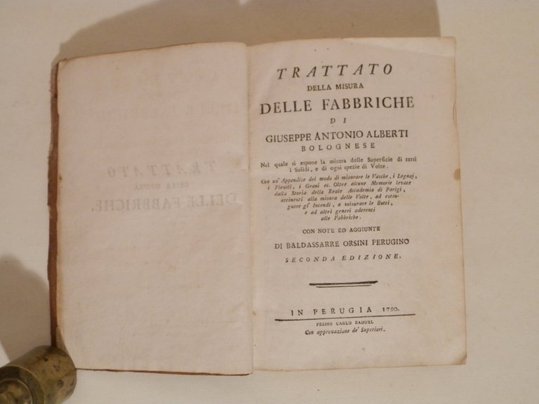 Trattato della misura delle fabbriche di Giuseppe Antonio Alberti bolognese …