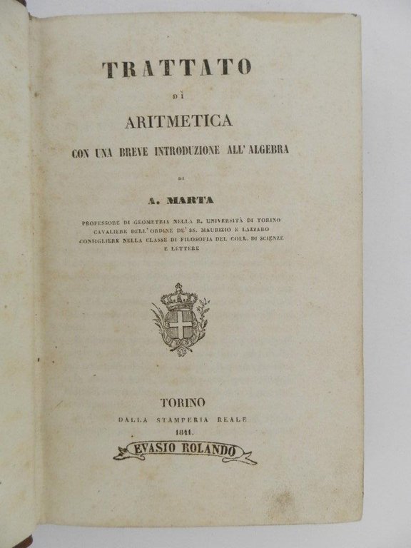 Trattato di aritmetica con una breve introduzione all'algebra