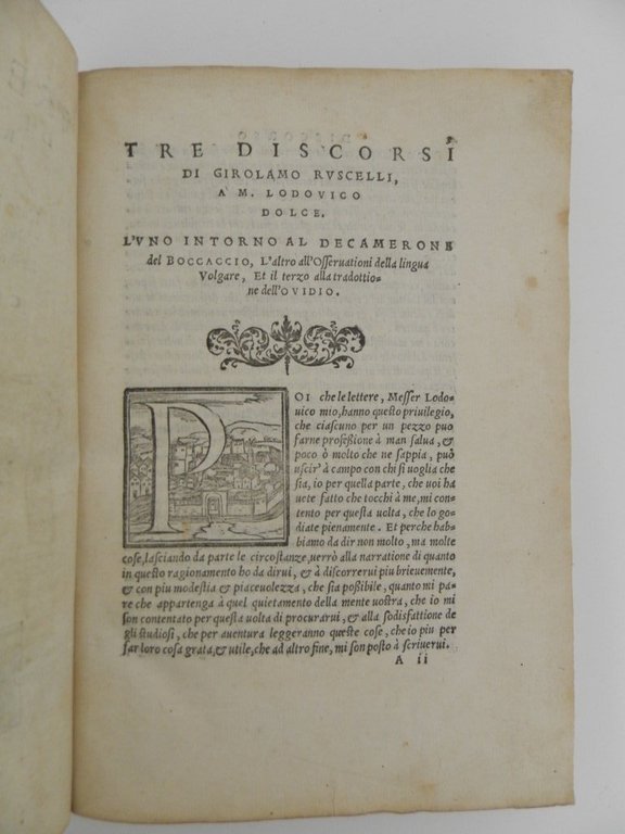 Tre discorsi di Girolamo Ruscelli, a m. Lodovico Dolce. L'uno …