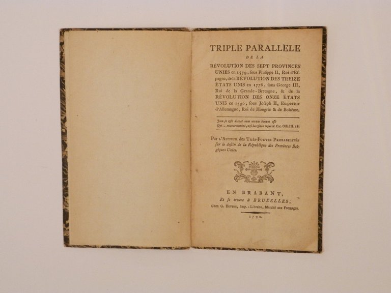 Triple parallele de la revolution des Sept Provinces-Unies en 1579 …