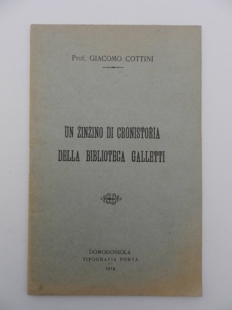 Un zinzino di cronistoria della biblioteca Galletti