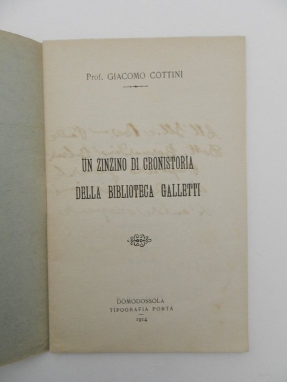 Un zinzino di cronistoria della biblioteca Galletti