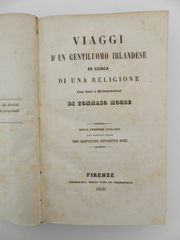 Viaggi d'un gentiluomo irlandese in cerca di una religione con …