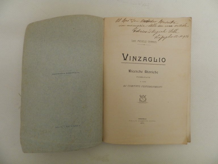 Vinzaglio. Ricerche storiche pubblicate a cura del Comitato Festeggiamente