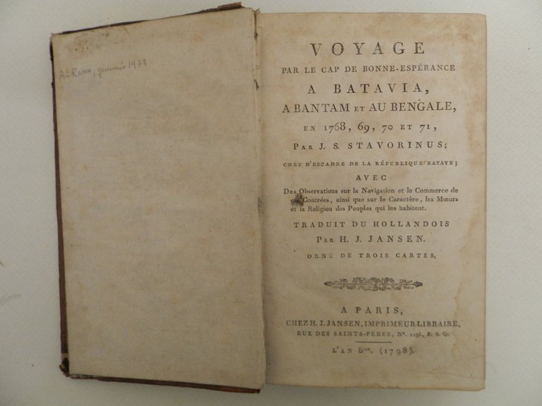 Voyage par le Cap de Bonne-Espérance a Batavia, a Bantam …