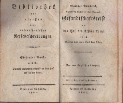 Turner, Samuel, Gesandschaftsreise an den Hof des Teshoo Lama durch …