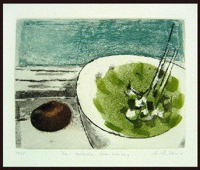 La salade tessinoise. Farbradierung auf Bütten. Signiert, num. und bezeichnet.