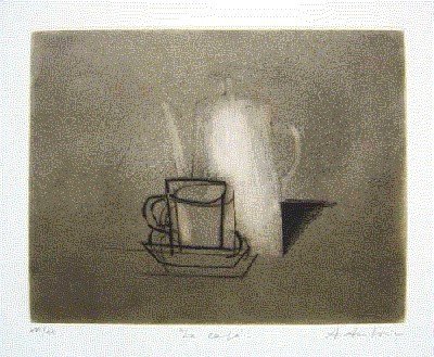 Le café. Farbradierung auf Bütten. Signiert, num. und bezeichnet.