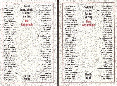Zwei Jahrzehnte Rainer-Verlag. Bd. I: e. Almanach mit Leseproben, e. …