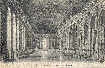 Paris, (s/w): Palais de Versailles - Galerie des Glaces.
