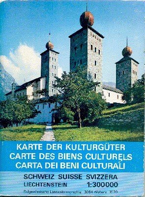 Karte der Kulturgüter Schweiz -Liechtenstein 1:300 000.