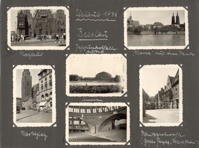 Urlaub 1938: Breslau. 6 auf Karton montierte Photos, 6 x …