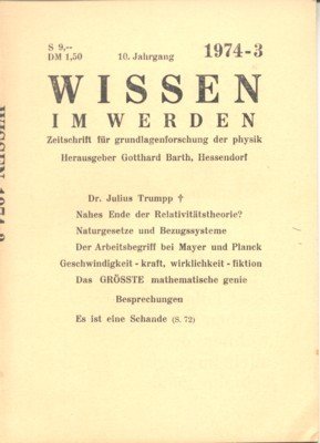 Wissen im Werden. Zeitschrift für grundlagenforschung der Physik.