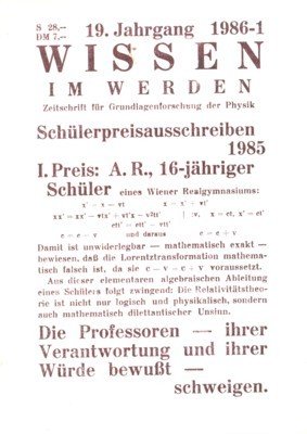 Wissen im Werden. Zeitschrift für Grundlagenforschung der Physik.