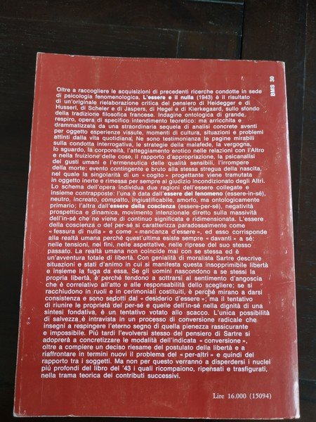 l'essere e il nulla saggio di ontologia fenomenologica
