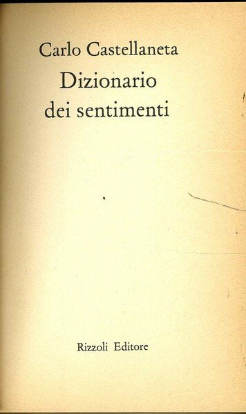dizionario dei sentimenti carlo castellaneta carlo