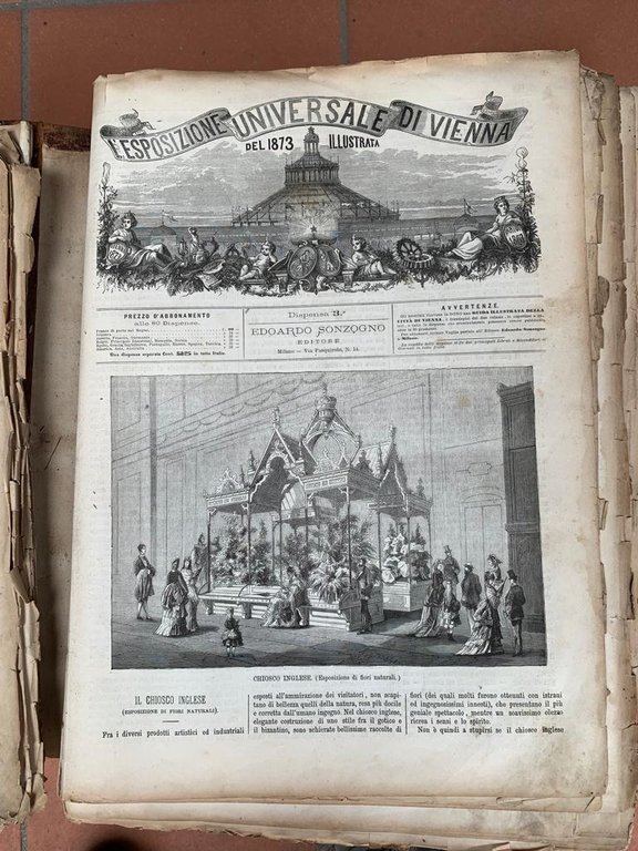 ESPOSIZIONE UNIVERSALE DI VIENNA DEL 1873 VOL. PRIMO