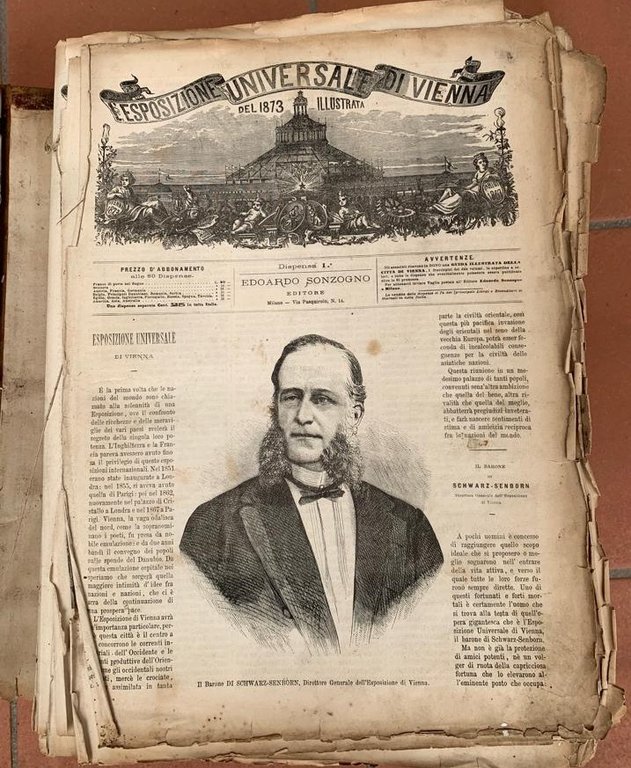 ESPOSIZIONE UNIVERSALE DI VIENNA DEL 1873 VOL. PRIMO