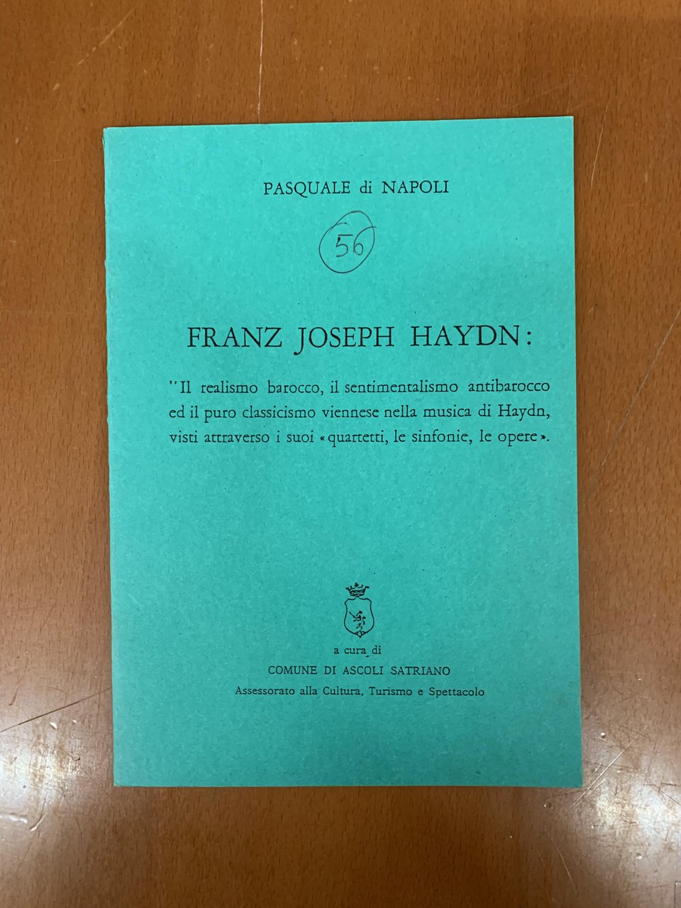 Pasquale Di Napoli. Franz Joseph Haydn - COPIA AUTOGRAFATA