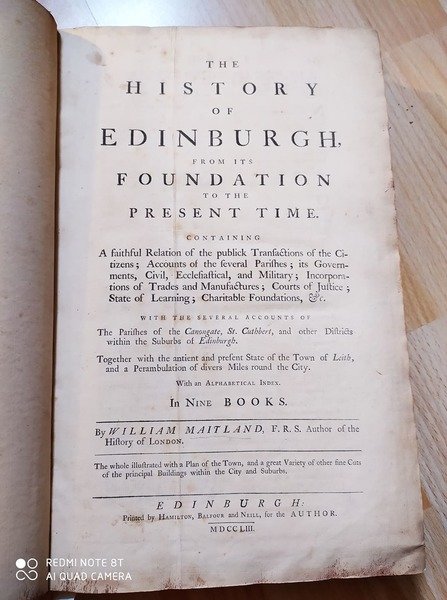 THE HISTORY OF EDINBURGH, FROM ITS FONDATION TO THE PRESENT …