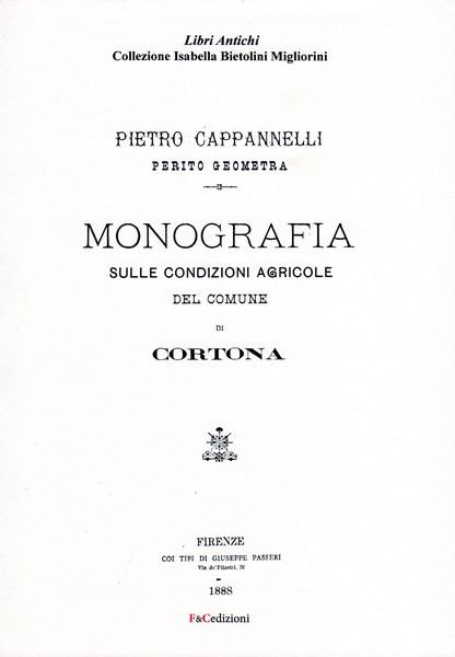 Monografia sulle condizioni agricole del comune di Cortona