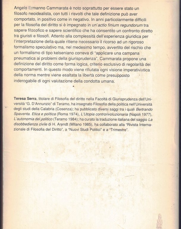 A. Ermanno Cammarata. La critica gnoseologica della giurisprudenza