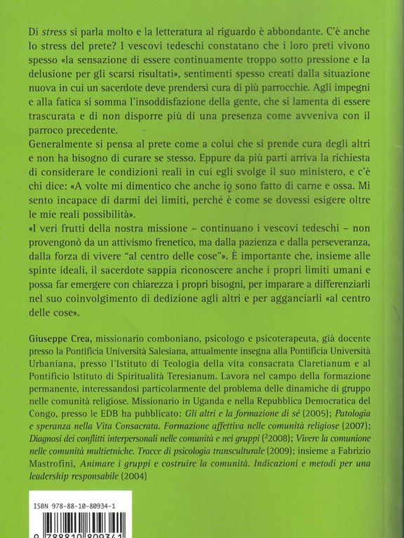 Agio e disagio nel servizio pastorale. Riconoscere e curare il …